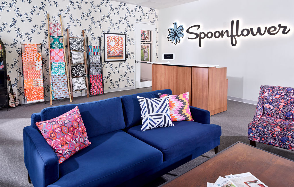 Spoonflower Lobby, commercial office space renovation