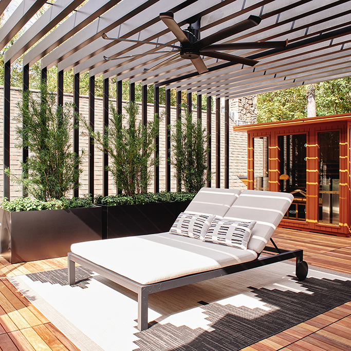 Rooftop spa deck retreat, outdoor living