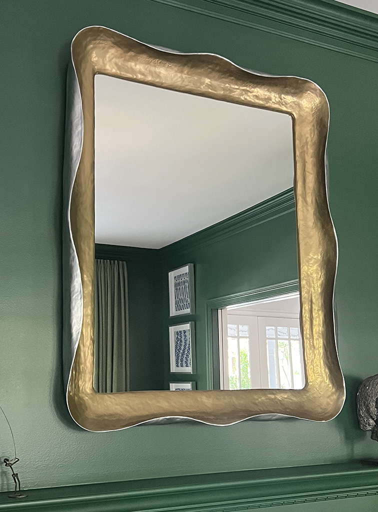 Custom built mirror with silver and gold leaf