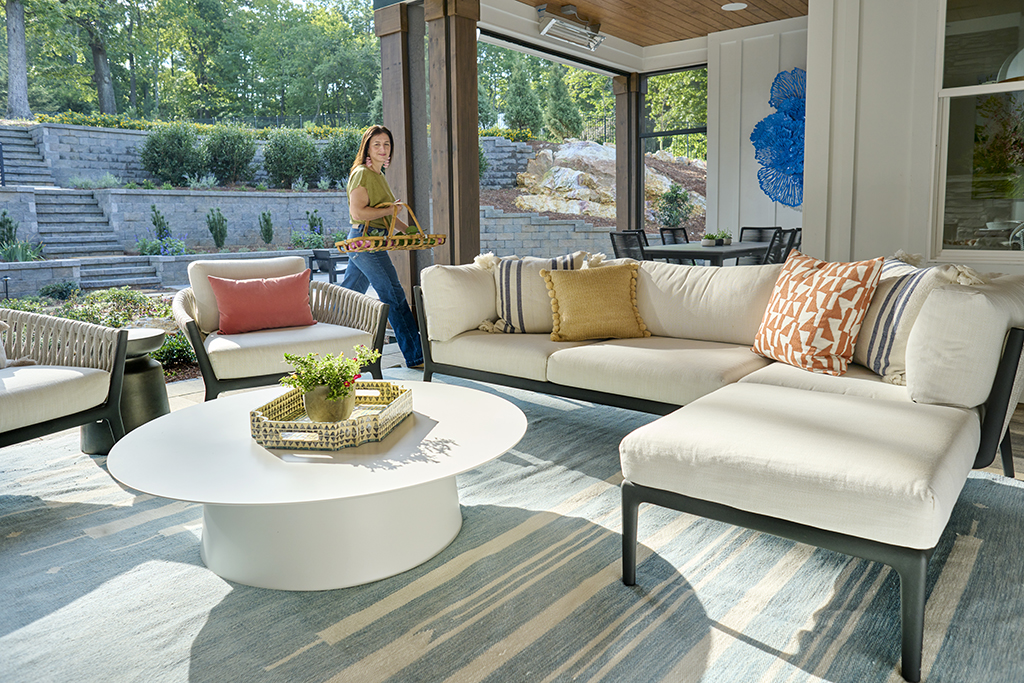 indoor outdoor living with sectional sofa
